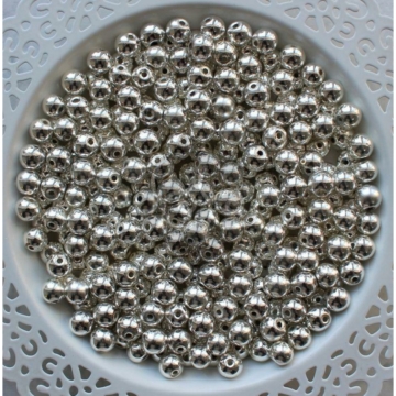 Világos ezüst hematit ásványgyöngy 8 mm (10 db)