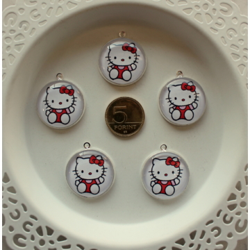 Piros masnis Hello Kitty medál 25 mm