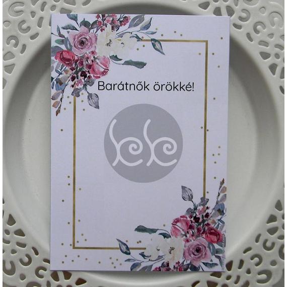 BARÁTNŐK ÖRÖKKÉ kísérőkártya 7,7 x 11 cm