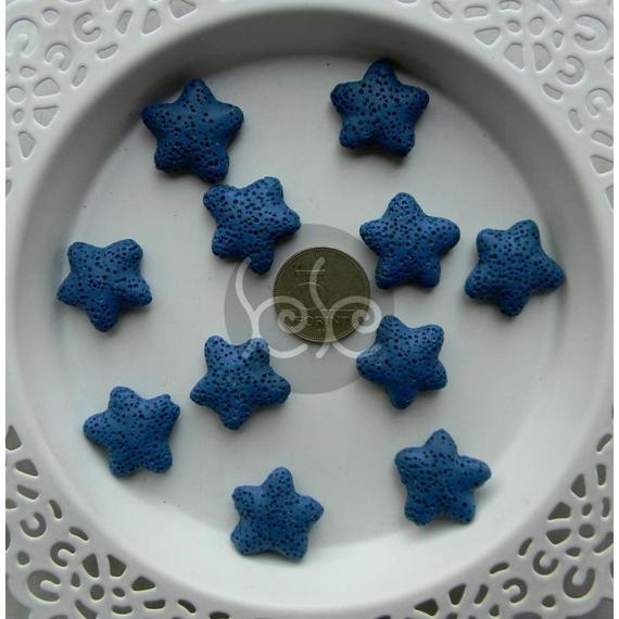 Kék lávakő csillag gyöngy 20 mm