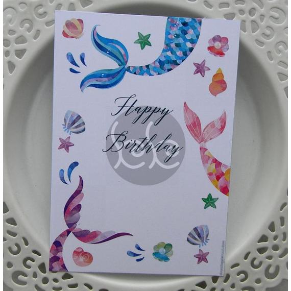 Sellős HAPPY BIRTHDAY kísérőkártya 7,7x11 cm