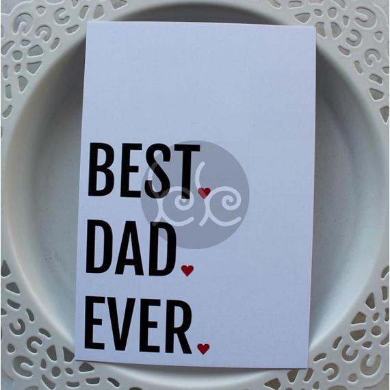 BEST DAD EVER kísérőkártya 7,7x11 cm
