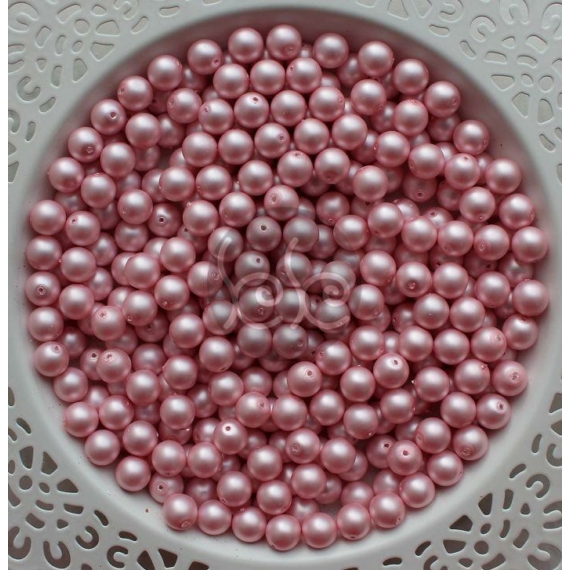Matt pasztell rózsaszín Preciosa tekla üveggyöngy 8 mm (10 db)