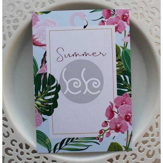 Flamingós SUMMER kísérőkártya 7,7x11 cm