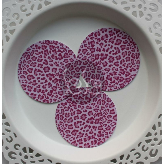 Rózsaszín leopárd mintás fülbevaló papír 5 cm