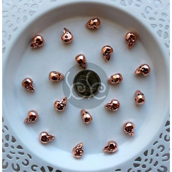 Rose gold cirkóniás koponya gyöngy