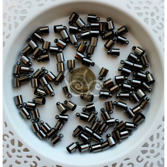 Fekete végzáró kupak 6x10 mm