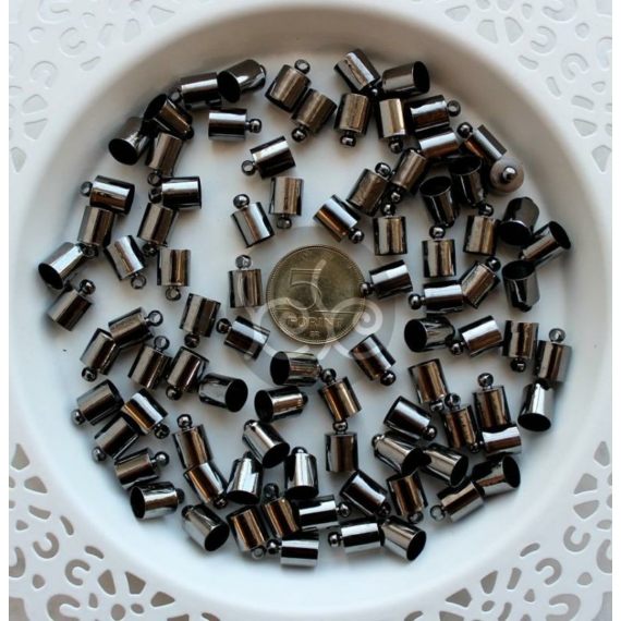 Fekete végzáró kupak 7x11 mm