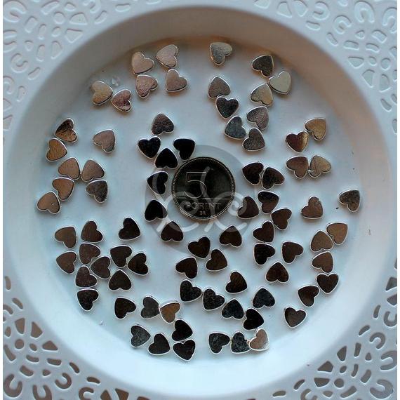 Ezüst hematit szív gyöngy 8 mm
