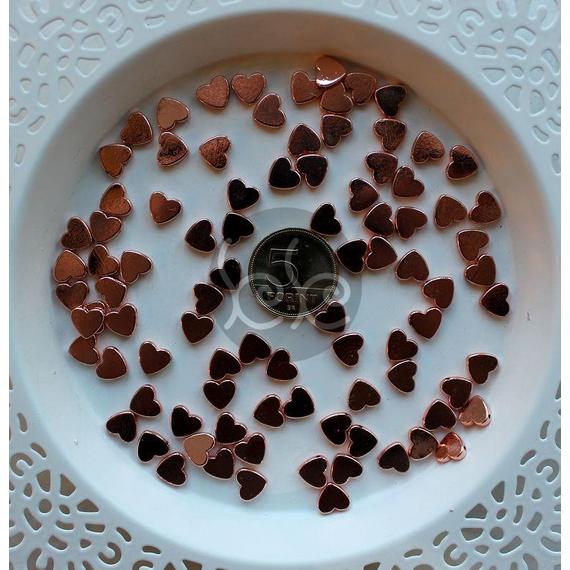 Rose gold hematit szív gyöngy 8 mm