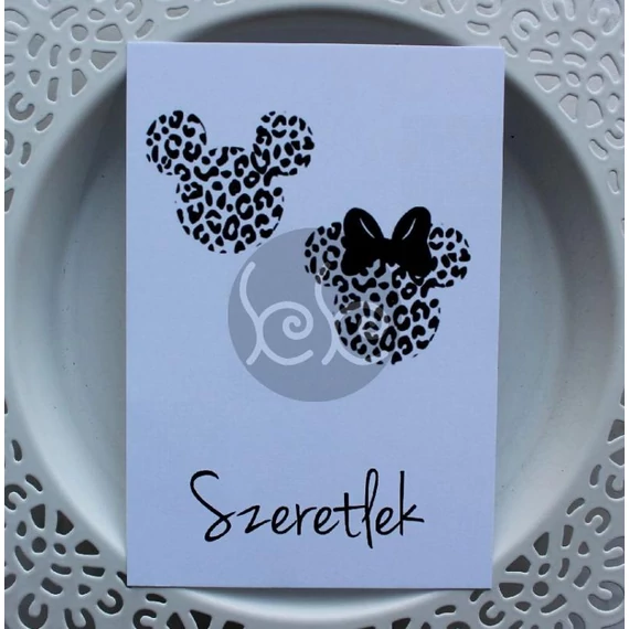 Egérkés SZERETLEK kísérőkártya 7,7x11 cm