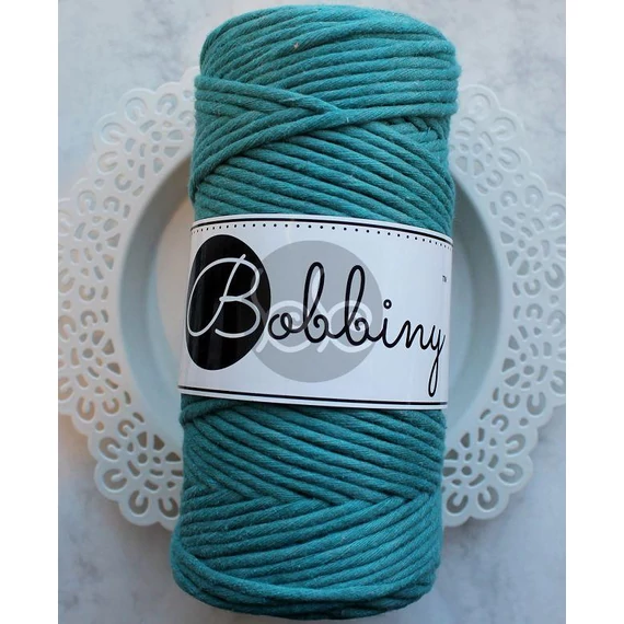 Bobbiny teal (permetkék) makramé fonal 3 mm (100 m)