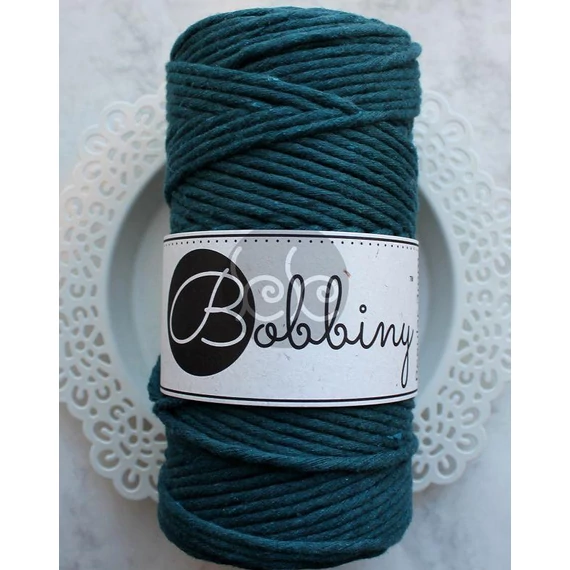 Bobbiny petrolkék (peacock) makramé fonal 3 mm (100 m)