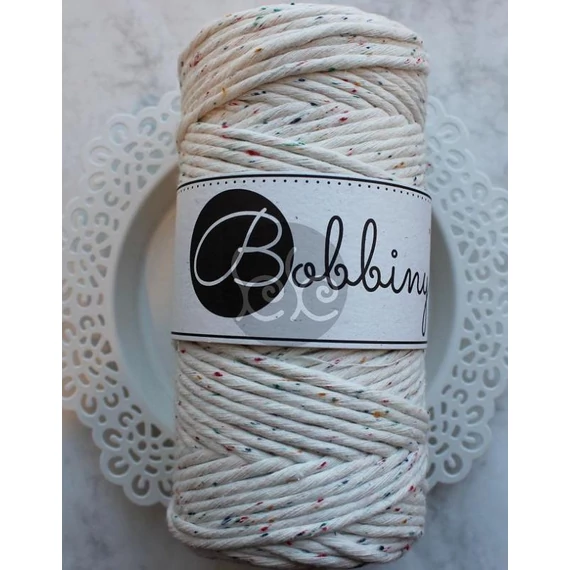 Bobbiny rainbow dust makramé fonal 3 mm (100 m)