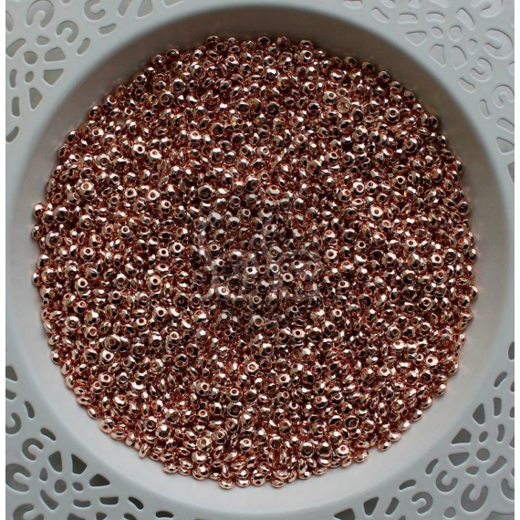 Rose gold fazettált hematit ásvány korong csomag (20db) 4 mm
