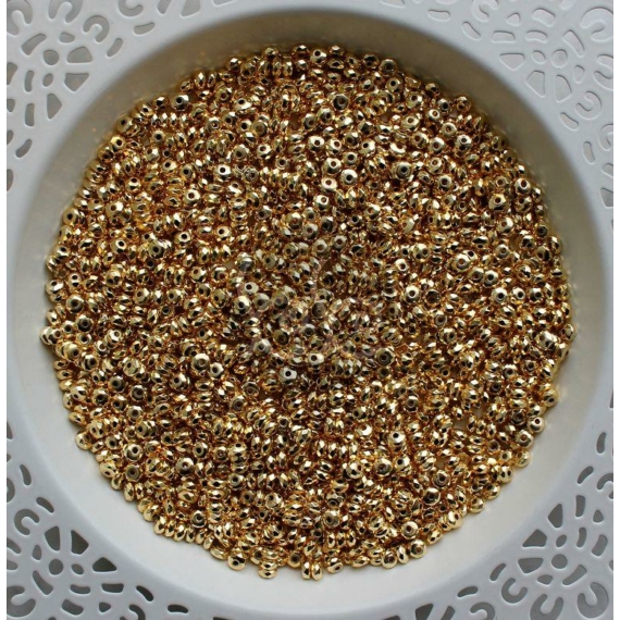 Arany fazettált hematit ásvány korong csomag (20db) 4 mm