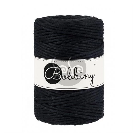 Bobbiny Fekete makramé fonal 5 mm (100 m)