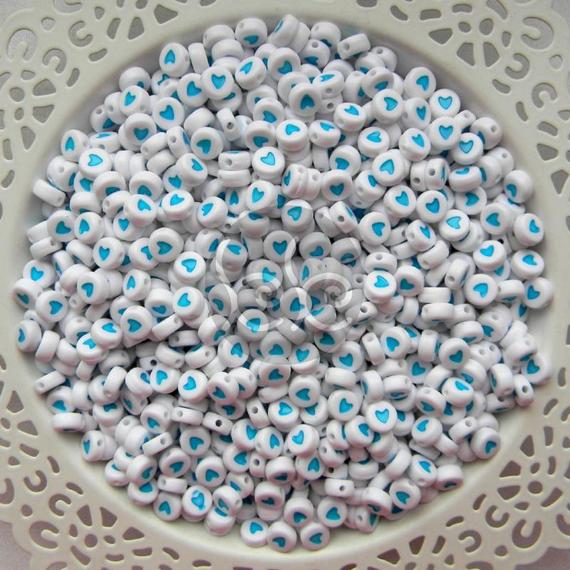 Kerek kék akril szív 4x7 mm