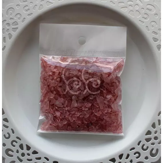 Festett rózsakvarc dobcsiszolat csomag 1-5 mm 50 g