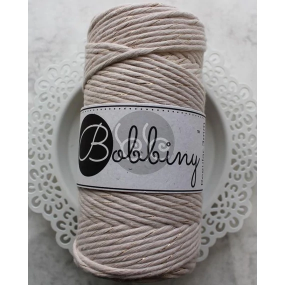 Bobbiny NUDE GOLD makramé fonal 3 mm (100 m)