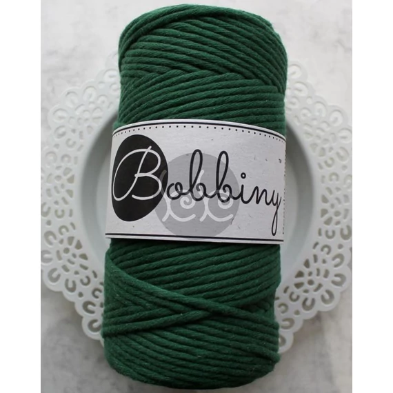 Bobbiny PINE GREEN (fenyő zöld) makramé fonal 3 mm (100 m)