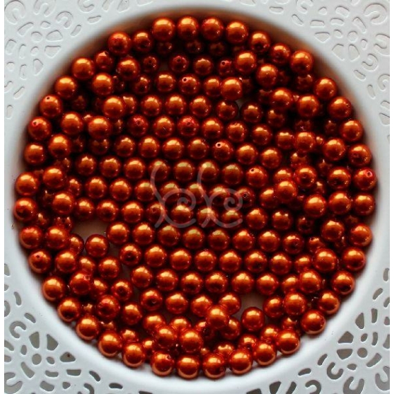 8 mm-es fényes narancssárga 70085 Preciosa üveggyöngy csomag (10 db)