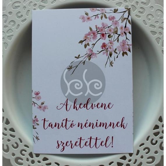 A KEDVENC TANÍTÓ NÉNIMNEK SZERETETTEL kísérőkártya 11x7 cm