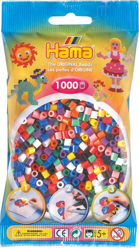 Hama 1000 db-os vasalható gyöngy vegyes szín 207-00