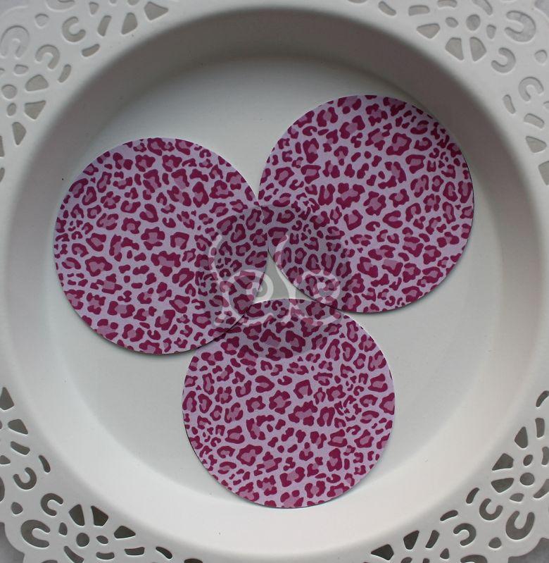 Rózsaszín leopárd mintás fülbevaló papír 5 cm