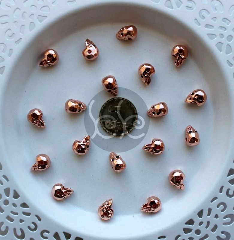 Rose gold cirkóniás koponya gyöngy
