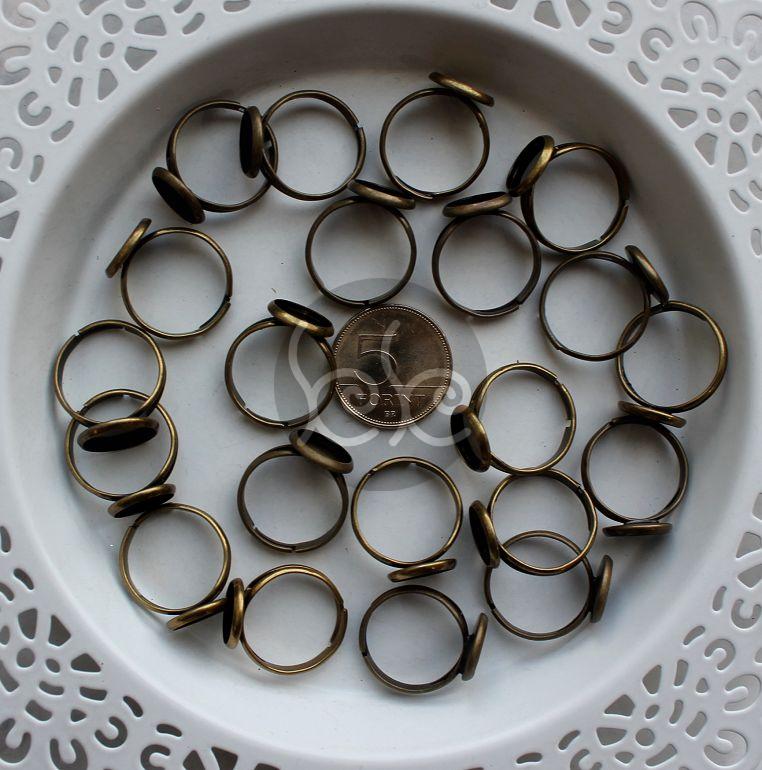 Bronz üveglencsés gyűrű alap 10 mm