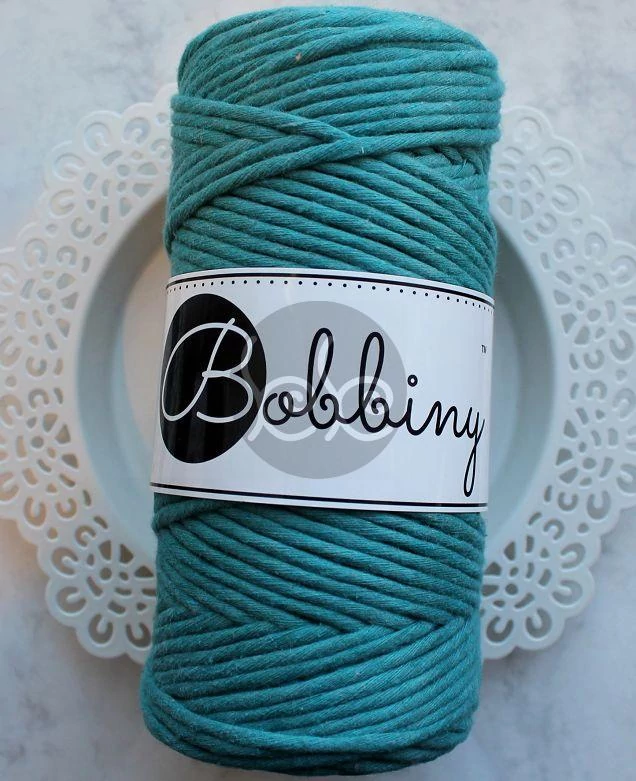 Bobbiny teal (permetkék) makramé fonal 3 mm (100 m)