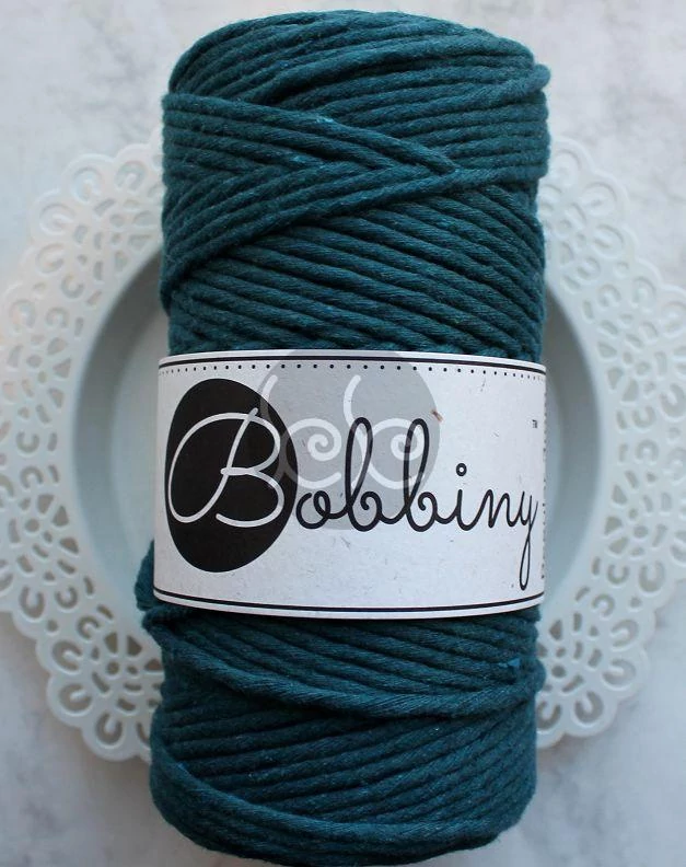 Bobbiny petrolkék (peacock) makramé fonal 3 mm (100 m)