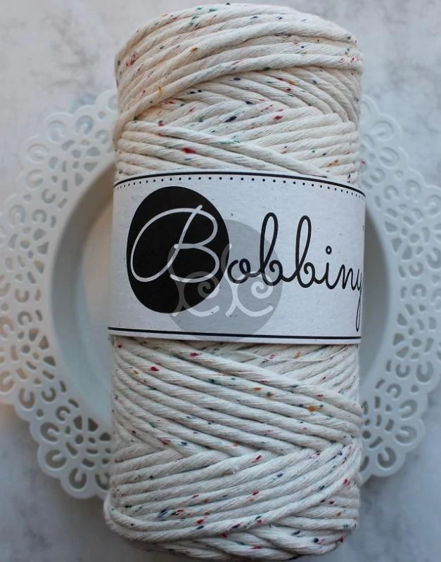 Bobbiny rainbow dust makramé fonal 3 mm (100 m)