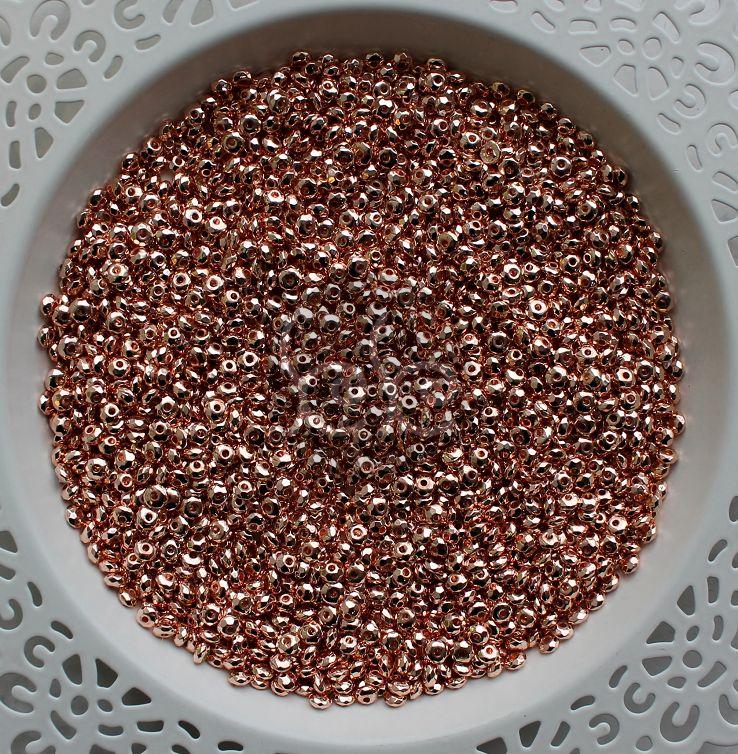 Rose gold fazettált hematit ásvány korong csomag (20db) 4 mm