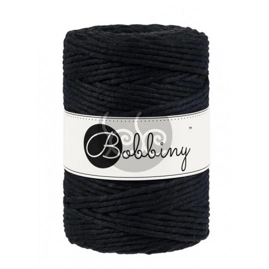 Bobbiny Fekete makramé fonal 5 mm (100 m)
